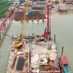 Đại công trường cầu Thượng Cát tăng tốc, quyết cán mốc trước mùa lũ