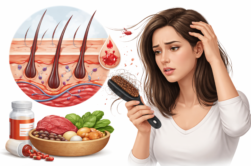 Vì sao thiếu sắt gây rụng tóc?- Ảnh 1.