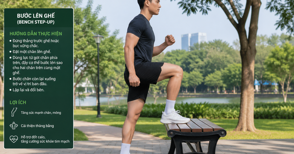 5 bài tập với ghế đá công viên giúp tăng cường sức mạnh đôi chân