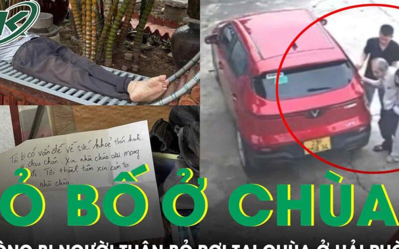 Xôn xao cụ ông bị con gái thuê taxi bỏ lại ở chùa kèm lời nhắn nhờ cưu mang