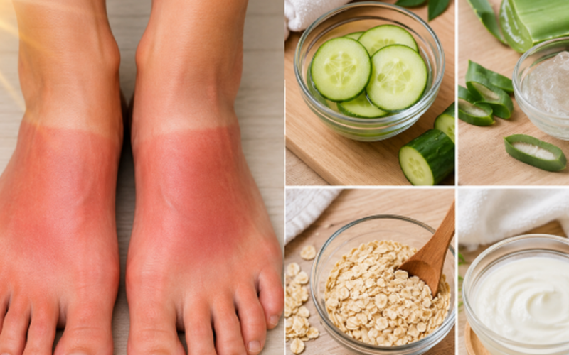5 cách tự nhiên giúp làm dịu, cải thiện tình trạng cháy nắng ở bàn chân