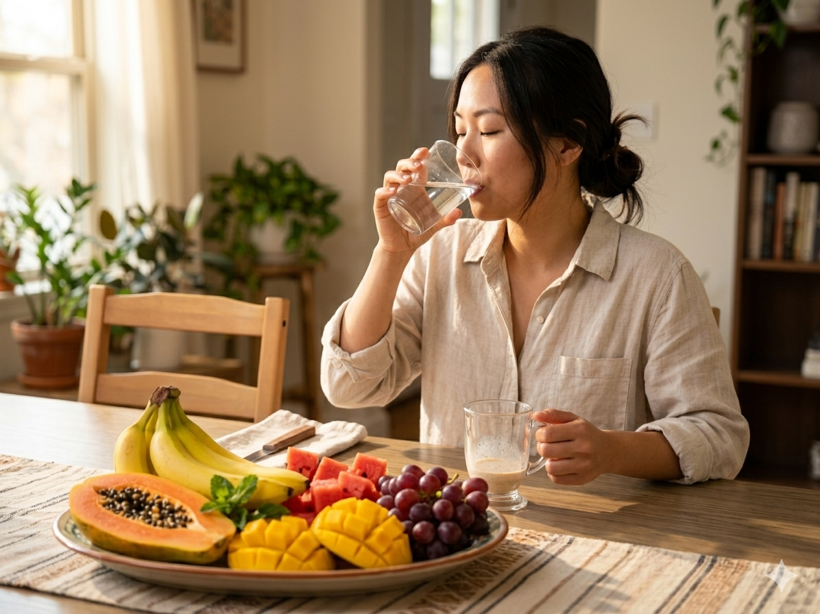 Uống nước sau khi ăn trái cây hại dạ dày: Tin đồn hay sự thật? - Ảnh 1.