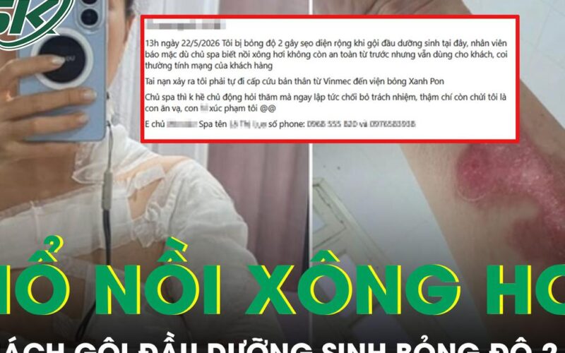 Nổ nồi xông hơi khi gội đầu dưỡng sinh, nữ khách bỏng độ 2 vùng cổ và ngực