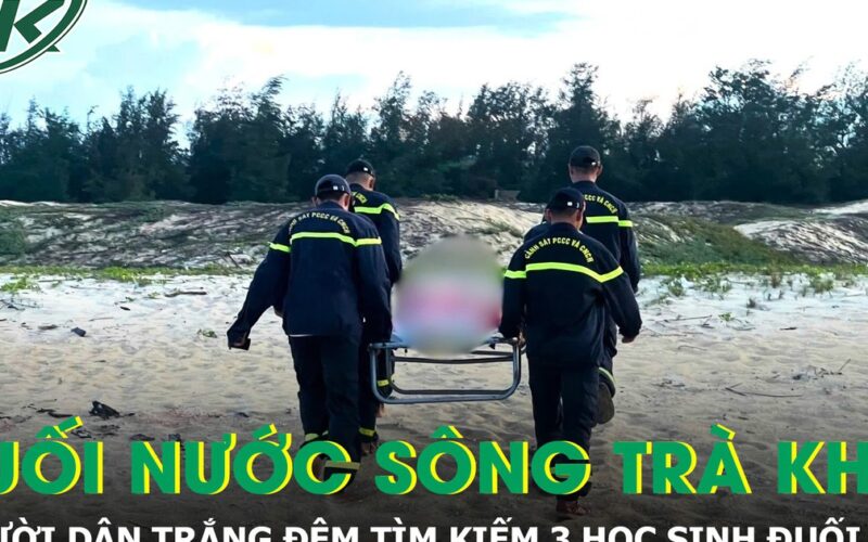 Thương tâm vụ 3 trẻ em đuối nước trên sông Trà Khúc, người dân trắng đêm tìm kiếm