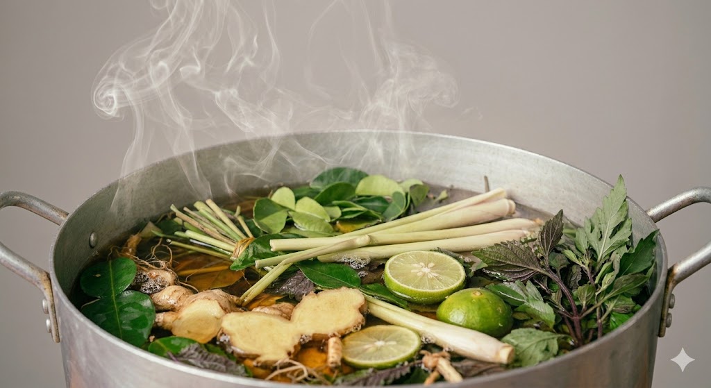 noi-nuoc-xong-17815980347781481114211 Xông lá giải cảm mùa hè - Ảnh 1.