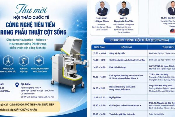 Sắp diễn ra: Hội thảo quốc tế: Công nghệ tiên tiến trong phẫu thuật cột sống
