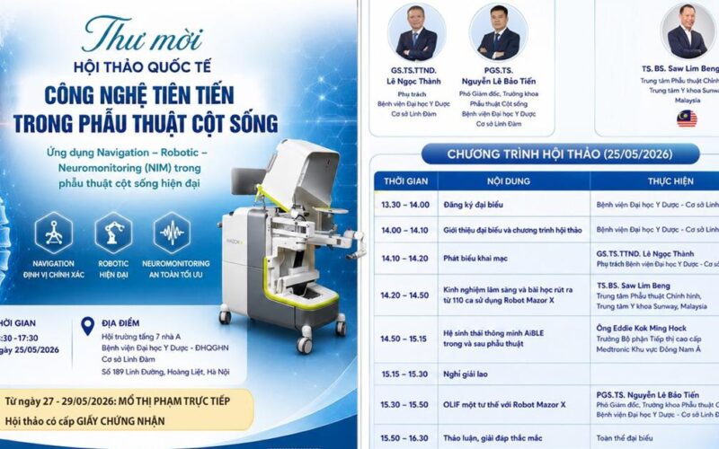 Sắp diễn ra: Hội thảo quốc tế: Công nghệ tiên tiến trong phẫu thuật cột sống