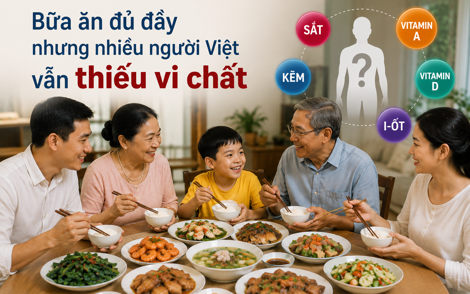 Nghịch lý bữa ăn đủ đầy nhưng nhiều người Việt vẫn thiếu vi chất