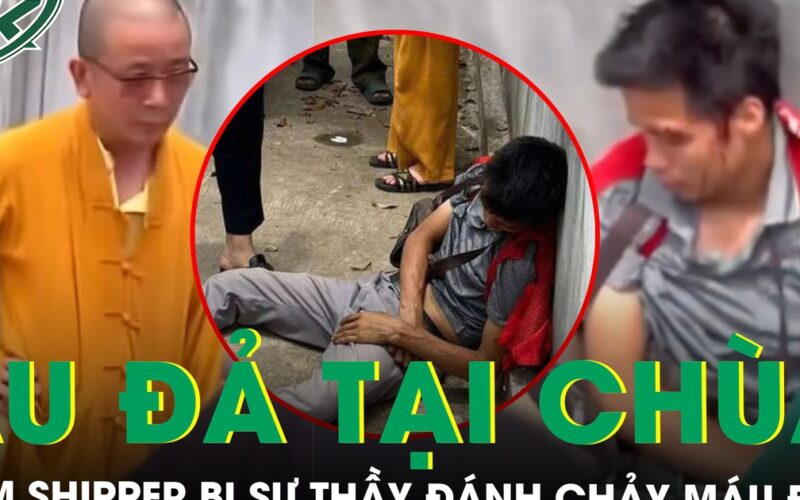 Công an xác minh vụ shipper bị sư thầy đánh chảy máu đầu tại khu vực chùa ở Hưng Yên