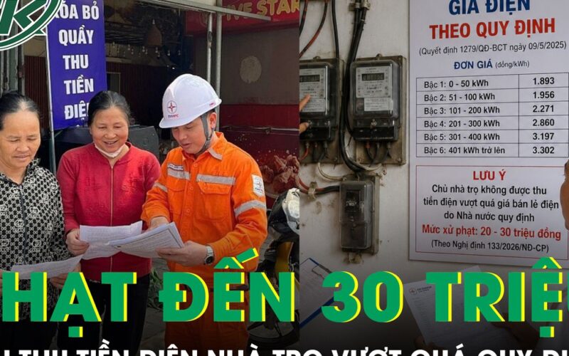 Phạt đến 30 triệu đồng nếu thu tiền điện nhà trọ vượt quá quy định