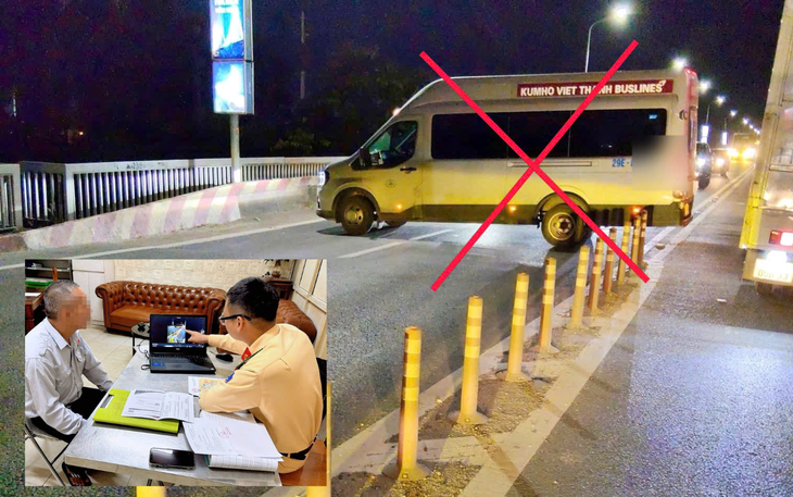 Chặn cả dòng xe để quay đầu trên cầu Thăng Long, tài xế xe khách bị xử lý