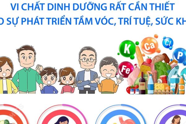 Vi chất dinh dưỡng rất cần thiết cho sự phát triển tầm vóc, trí tuệ, sức khỏe