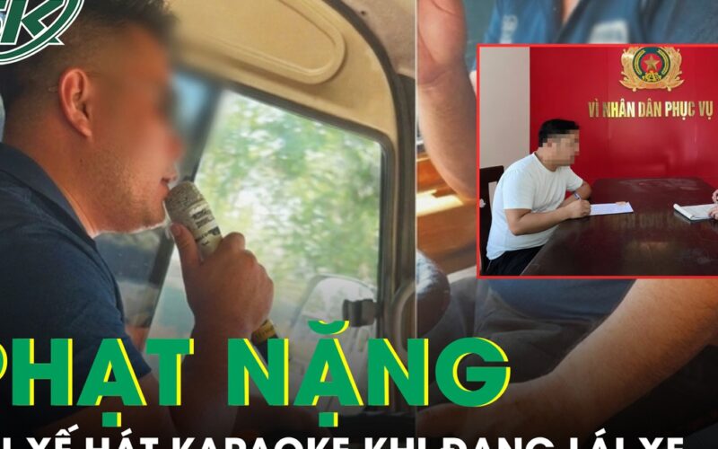 Phạt nặng tài xế vừa lái xe khách vừa hát karaoke ở Nghệ An